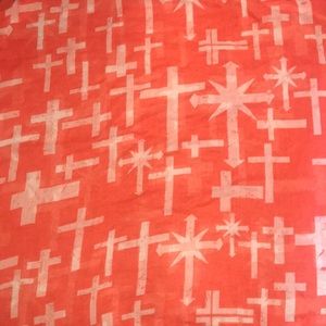 Infinity scarf in deep coral/orange